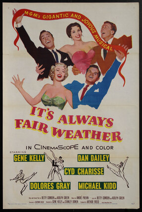 movie poster with five people celebrating