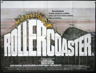 a movie poster with a roller coaster