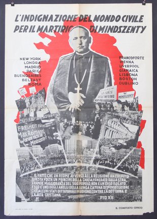 a poster of a man with a cross