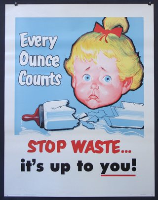 a poster of a child with a bottle