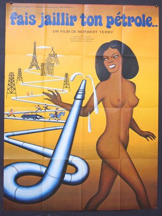 a poster of a woman holding a hose