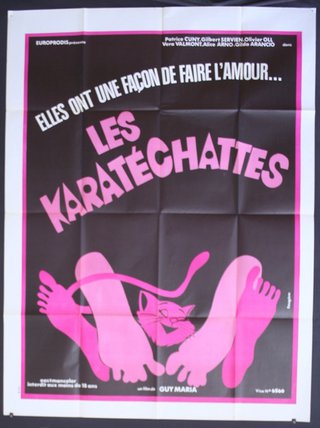 a poster with pink text