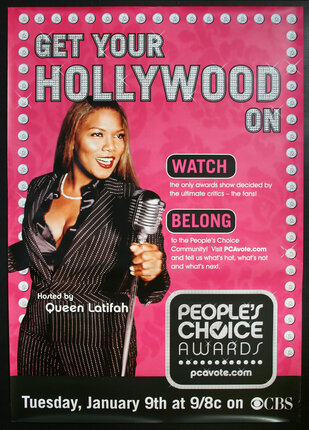 a poster of a woman holding a microphone