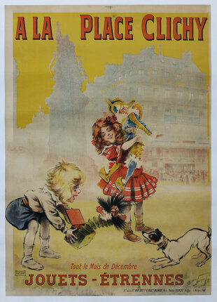 a poster of children playing with a toy