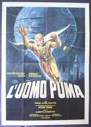 a movie poster of a man flying through the air