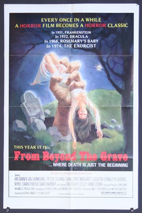 a movie poster of a woman falling from a grave