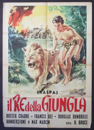 a poster of a man and a lion