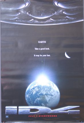 a poster with a planet and the moon