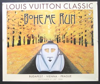 The large Louis Vuitton Boheme Run Poster hand signed by Razzia