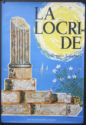 a poster of a stone pillar