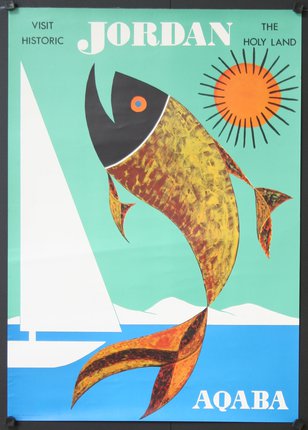 a poster of a fish and a sailboat