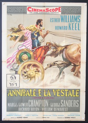 a movie poster of a man and woman riding a horse