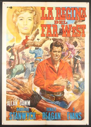 a movie poster with a man in a red shirt
