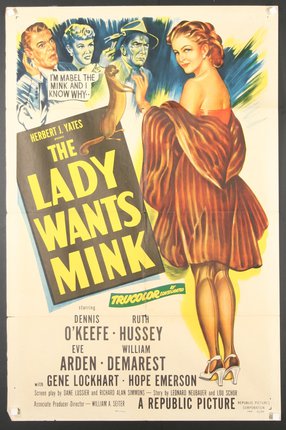 a movie poster with a woman and a squirrel