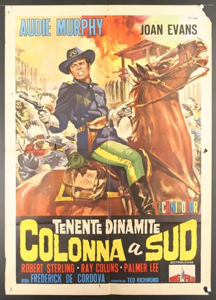 a movie poster with a cowboy on a horse