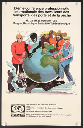 a poster with people around the globe