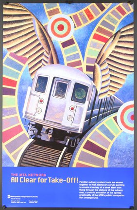 a poster of a train