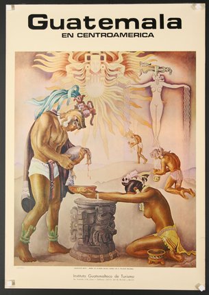 a poster of a mayan ritual