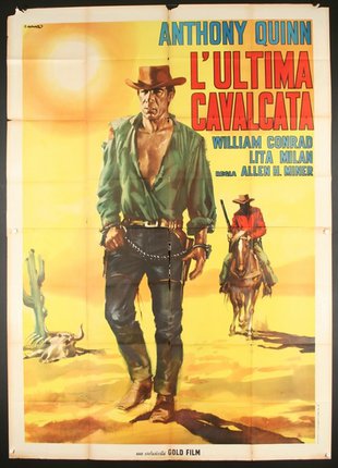 a movie poster of a man and a man on horses