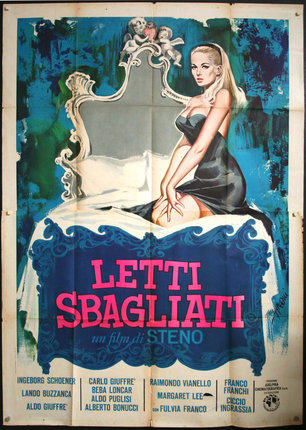 a poster of a woman on a bed