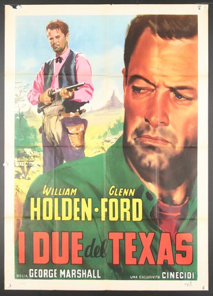a movie poster of a man and a man holding guns