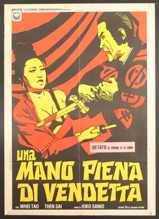 a poster of a man and woman fighting