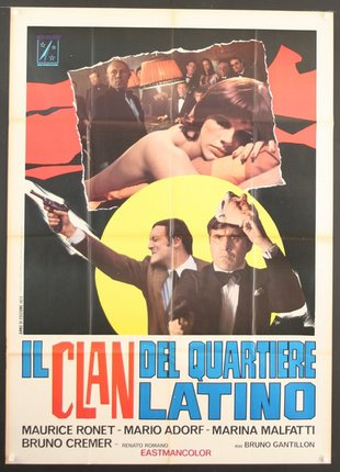 a movie poster with a group of men pointing at a gun