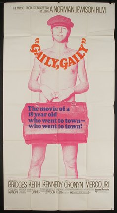 a poster of a man holding a suitcase