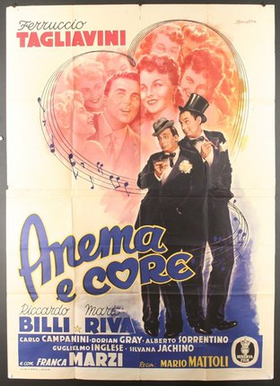 a movie poster with a group of men and a man in a tuxedo