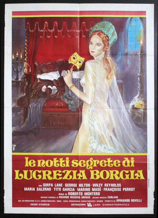 a movie poster of a woman holding a mask