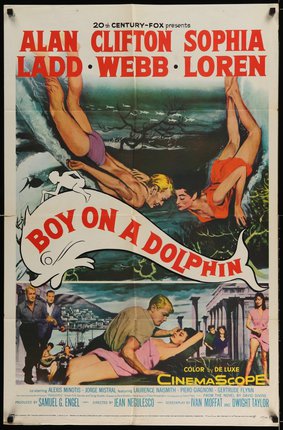 a movie poster of a man swimming in a pool