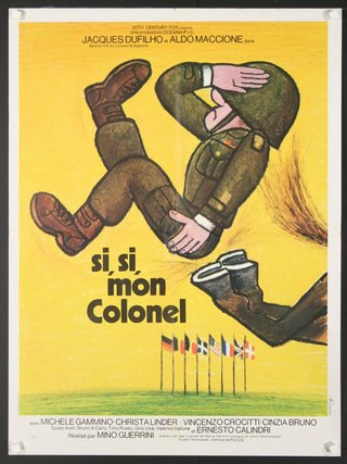 a poster of a soldier falling off a field
