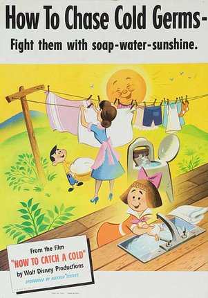 a poster of a woman and a child doing laundry