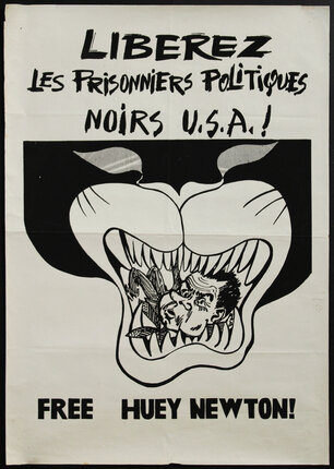 a poster with a man in the mouth