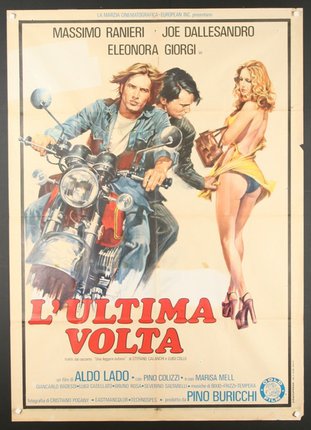 a movie poster of a man on a motorcycle