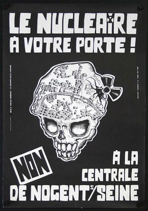 a poster with a skull and text