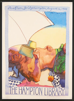 a poster of a man lying down