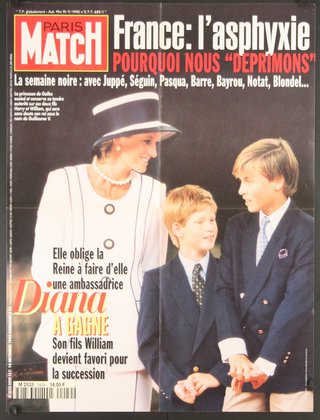 a magazine cover with a woman and two boys