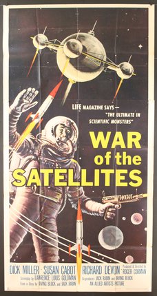 a poster of a spaceman and rockets
