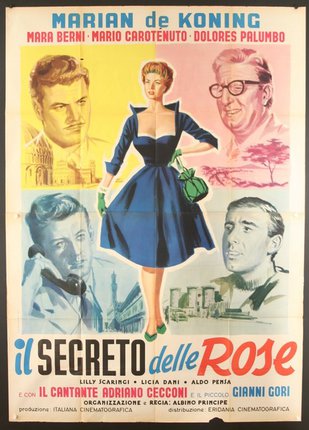 a movie poster with a woman in a blue dress