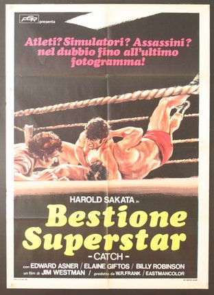 a movie poster of a man wrestling