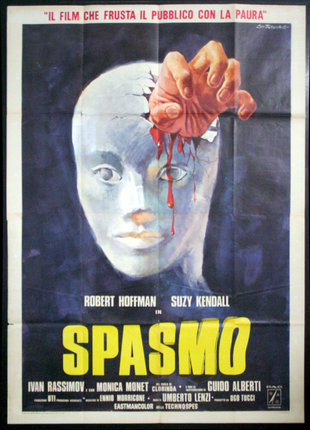 a movie poster with a hand reaching out to a head