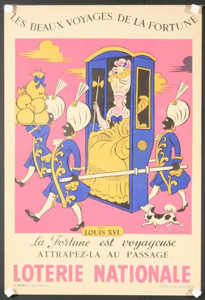 a poster of a woman in a blue carriage