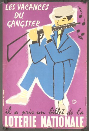 a poster of a man playing a flute