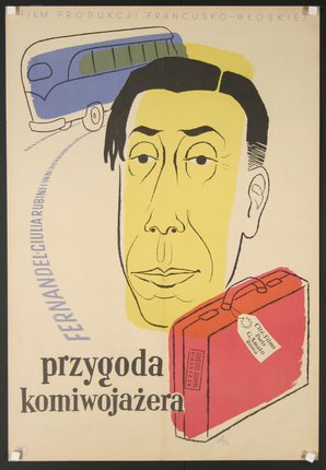 a poster of a man with a suitcase