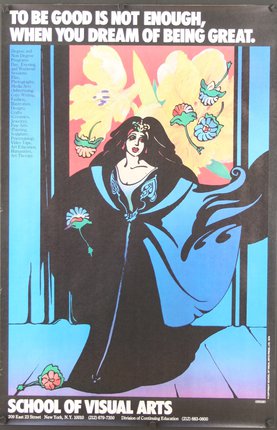a poster of a woman in a blue robe