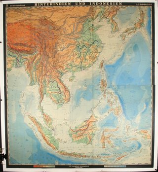 a map of asia on a wall