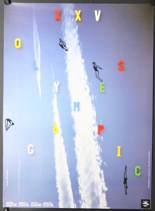 a poster with text and images of people flying in the sky
