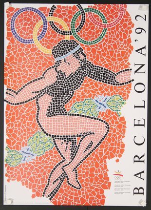 a mosaic of a man dancing