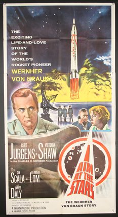 a movie poster with a man and a rocket